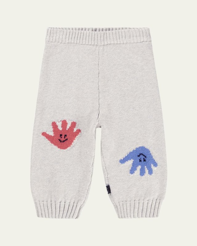 Boy's Sol Cotton & Wool Knit Trousers, Size Newborn-4